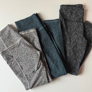 Athleta - animal print leggings bundle